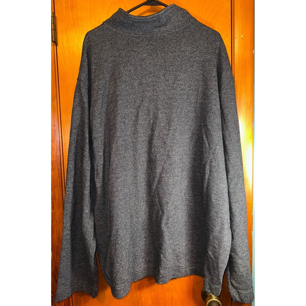 Van Heusen Flex 3XL Mens Heather Charcoal Quarter Zip Pullover Sweater - Picture 3 of 5